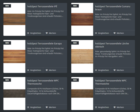 holzSpezi Terrassendielen im Shop eingebunden holzSpezi Terrassendielen im Shop eingebunden